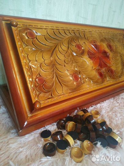 Нарды ручной работы резные новые зона