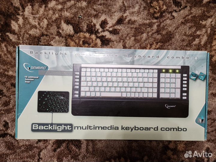 Клавиатура gembird тонкая, с подсветкой