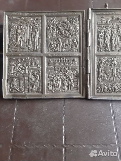 Икона складень старинная