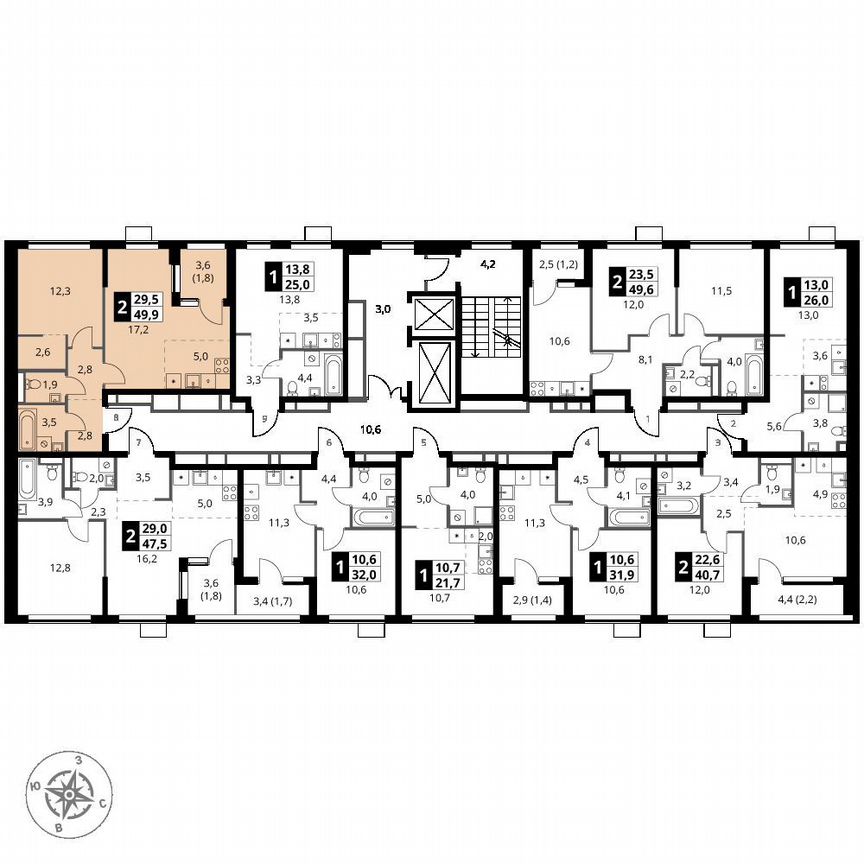 1-к. квартира, 49,9 м², 5/16 эт.