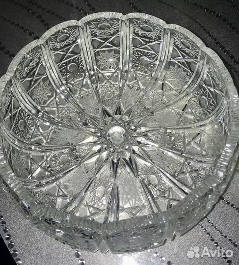 Фруктовница/салатница чешская,хрустальная