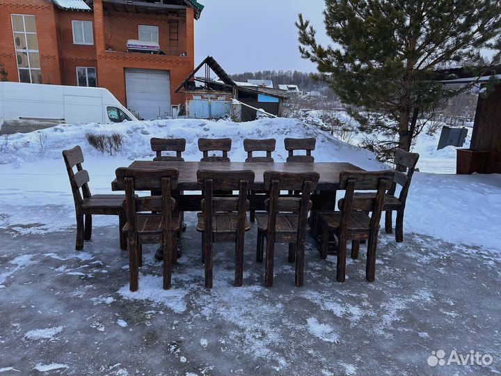 Стол деревянный в баню.стол из массива в беседку