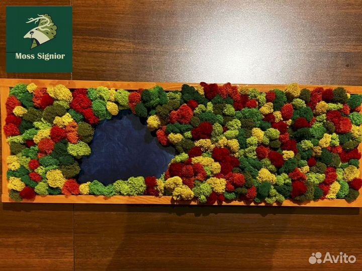 Стабилизированный мох ягель, кочка, пласт. Панно