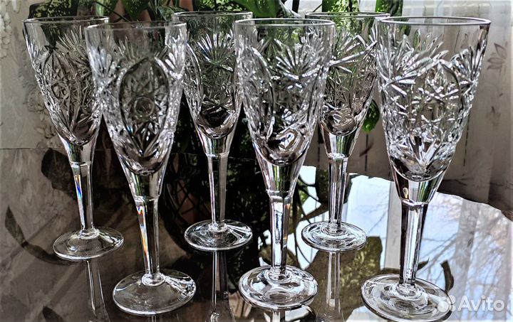 Новый набор хрустальных фужеров, 17,5 см