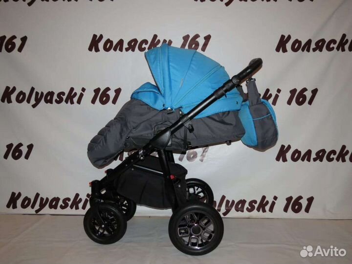 Коляска Adamex Jetto 2в1 (голубой/серый)