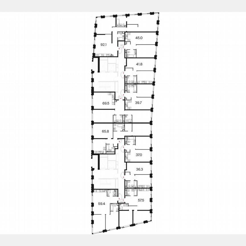 2-к. квартира, 92,1 м², 10/18 эт.