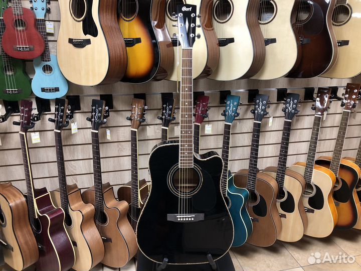 Электроакустическая гитара Cort AD880CE-BK+ чехол