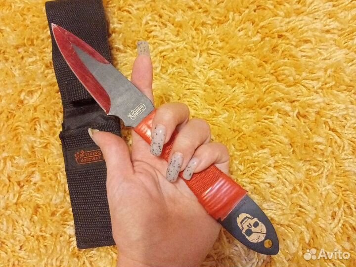 Нож Viking Nordway бу в чехле с черепом