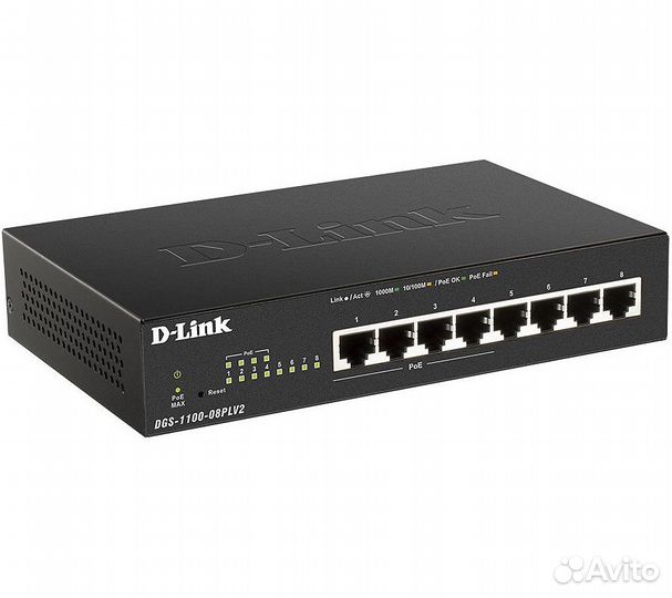 Коммутатор D-Link DGS-1100-08PLV2/A1A настраиваемы