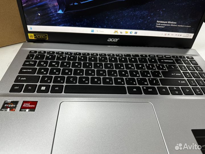 Ноутбук новый Ryzen 7 5700U SSD-512gb озу-8gb