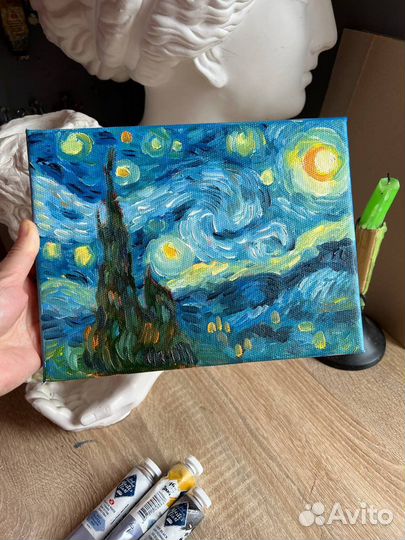 Картина звездная ночь ван гог масло холст