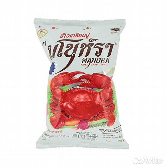 Чипсы из тапиоки manora с мясом краба, 75г