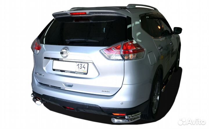 Защита заднего бампера Nissan X-trail 2015 (T32)