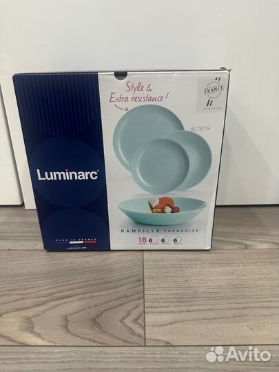 Набор 6 персон luminarc pampille turquoise 18 пред