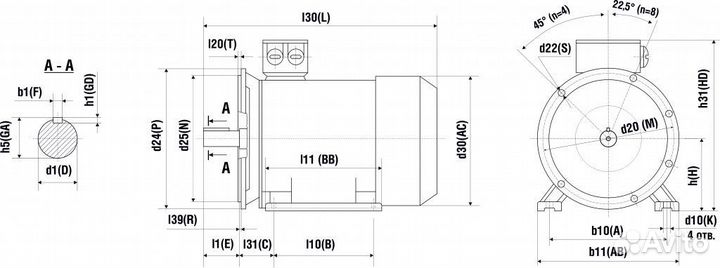 Двигатель аир 15 кВт 3000 оборотов