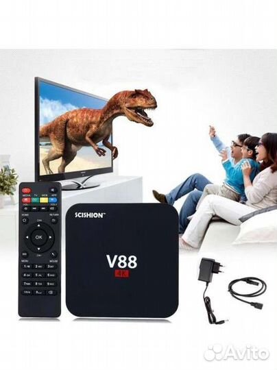 Smart Android TV Box V88 4K - мощный медиаплеер