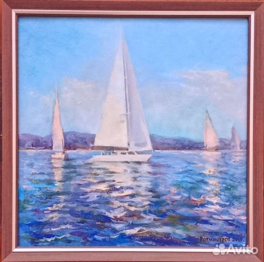 Картина маслом в раме художник Ротмистров Владимир