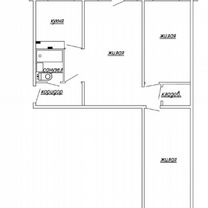 3-к. квартира, 58,2 м², 2/5 эт.