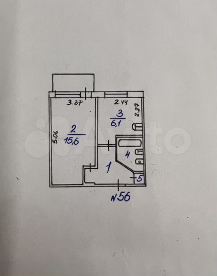1-к. квартира, 29,2 м², 4/5 эт.