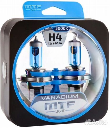 Галогеновые лампы H4 5000K 12V MTF Light Vanadium