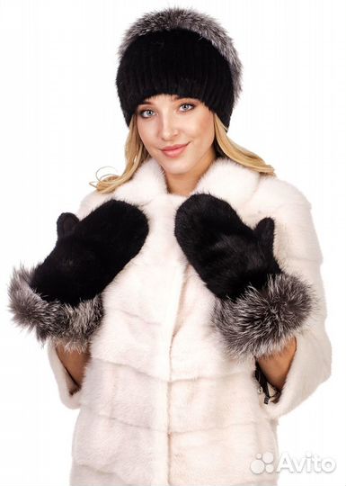 Варежки из норки с натуральной замшей Модель №В999
