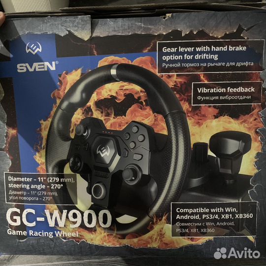 Игровой руль с педалями sven GC-W900