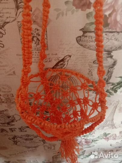 Подвесное Кашпо для цветов (Макраме)