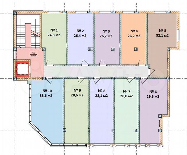 Офис, салон красоты, косметология, услуги 24.8 м²