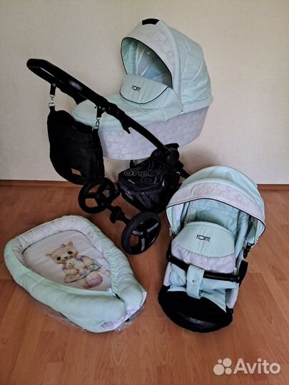 Коляска 2 в 1 Aroteam мятная