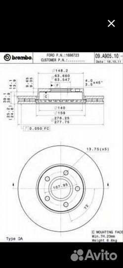 Тормозные диски ford focus 3