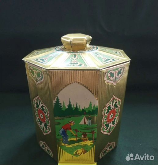 Жестяная банка из-под чая СССР