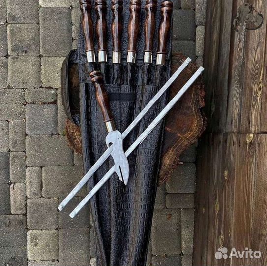 Набор шампуров в чехле из Эко-кожи 