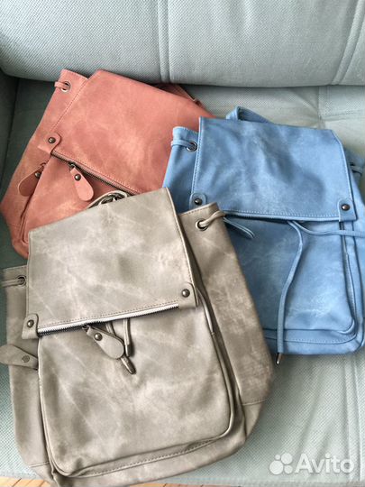 Рюкзак экозамш розовый голубой