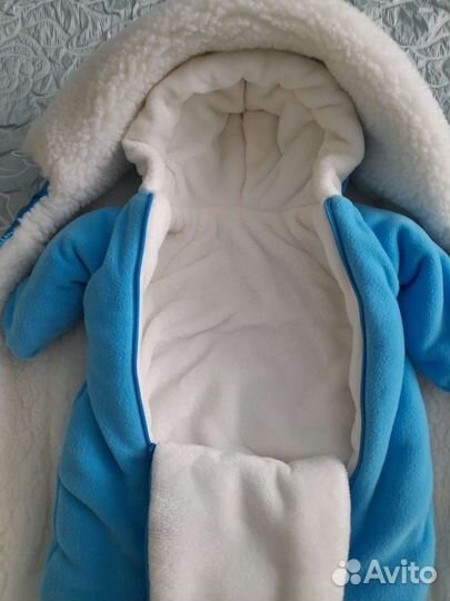 Конверт зимний на овчине в коляску или выписки