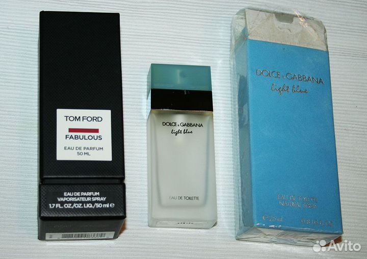 Коробки от духов Tom Ford и Dolce Gabbana, флаконы