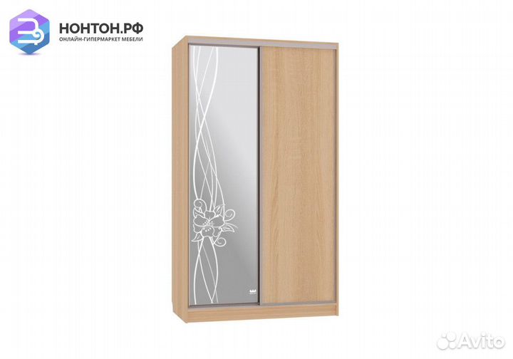 Шкаф-купе Рио 1-600 волны 2 дуб сонома
