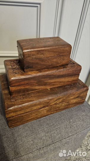 Шкатулка для украшений дерево, набор