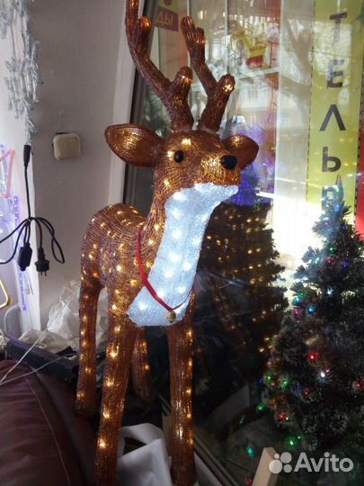 Олень акриловый светодиодный