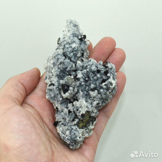 Друза Чёрный Кварц Морион с Апофиллитом