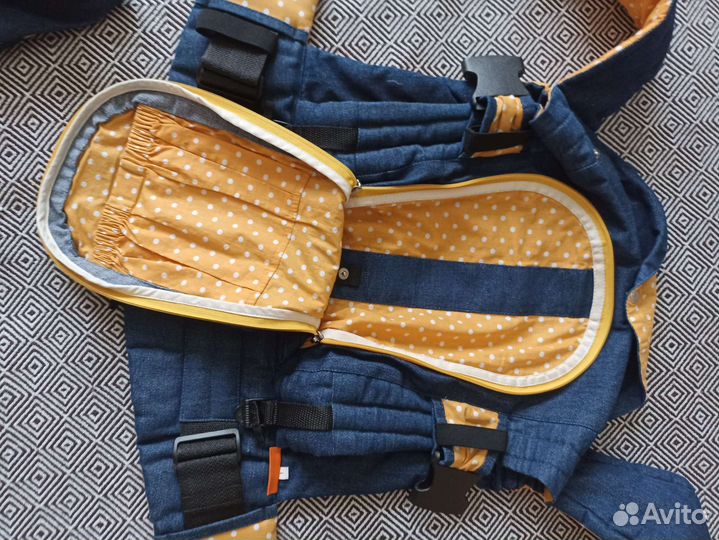 Эргорюкзак гусленок синий, джинса