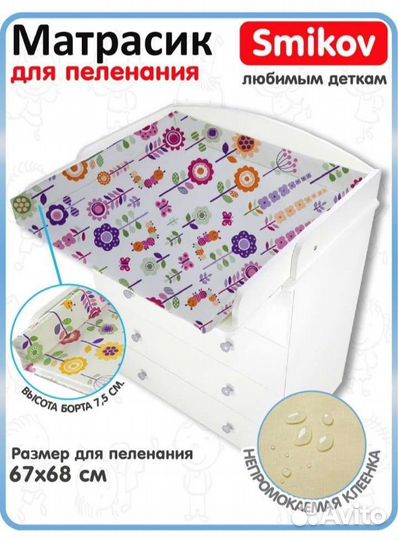 Матрас для пеленалтного столика