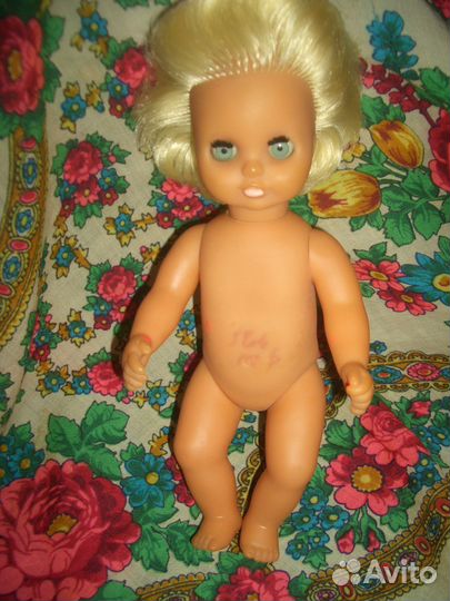 Кукла пупс гдр винтаж 30см полностью резиновая