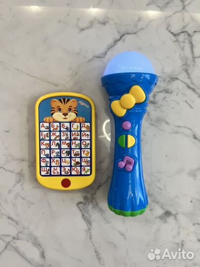 Игрушка музыкальная микрофон телефон азбука
