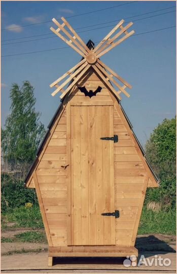 Дачный туалет деревянный с установкой еав 800