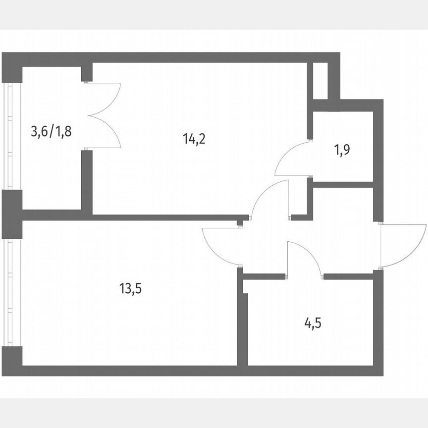 1-к. квартира, 39,6 м², 2/9 эт.