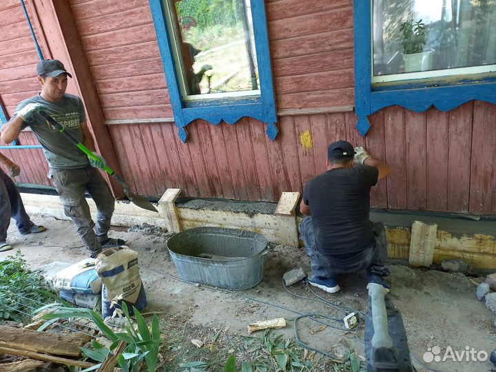 Подъем дома Ремонт фундамента Замена венцов лаг