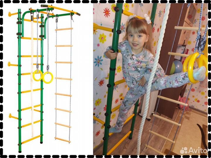 Шведская стенка Пристенная с регулировкой турника