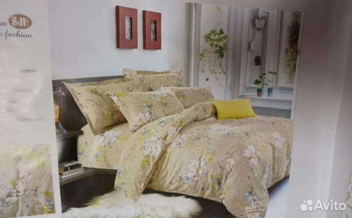 Белье постельное сатин,бренд kenzo,евро