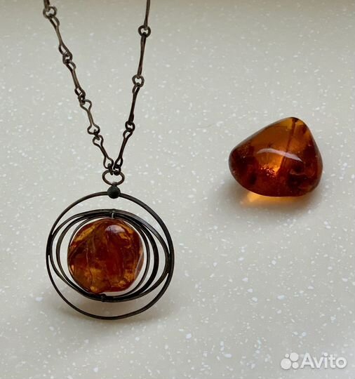 Янтарь кулон на цепочке
