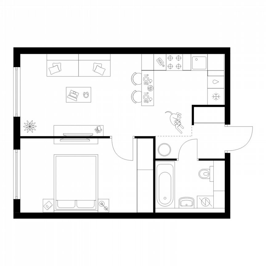1-к. квартира, 42 м², 12/32 эт.
